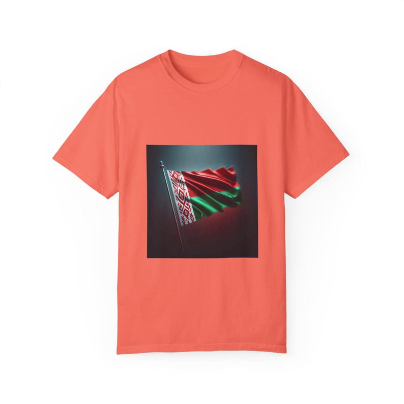 Belarusian Flag T-shirt, Unisex Garment-Dyed Tee, Patriotic Apparel, Travel Souvenir, Gift for Belarusians image 3