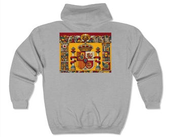 Vibrant Cultural Hoodie, Cozy Sweatshirt for Heritage Lovers, Travel Gift, Graphic Zip-Up Sweatshirt, Unique Apparel