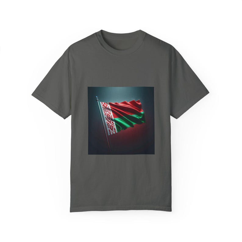 Belarusian Flag T-shirt, Unisex Garment-Dyed Tee, Patriotic Apparel, Travel Souvenir, Gift for Belarusians image 8