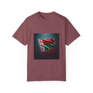 Belarusian Flag T-shirt, Unisex Garment-Dyed Tee, Patriotic Apparel, Travel Souvenir, Gift for Belarusians image 4
