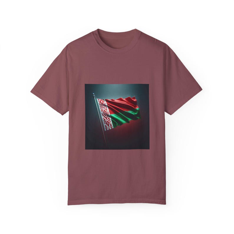 Belarusian Flag T-shirt, Unisex Garment-Dyed Tee, Patriotic Apparel, Travel Souvenir, Gift for Belarusians image 4