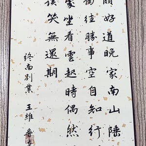 Calligrafia cinese, 93 x 32 cm, scritta a mano dal signor Lu