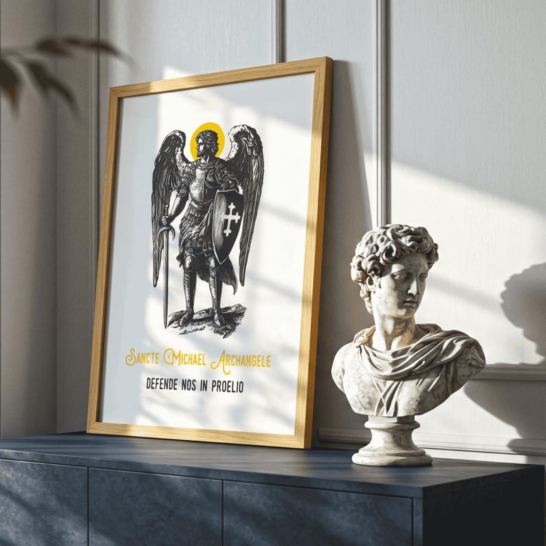 St Michael the Archangel Catholic Wall Art, Traditional Catholic Print ...
