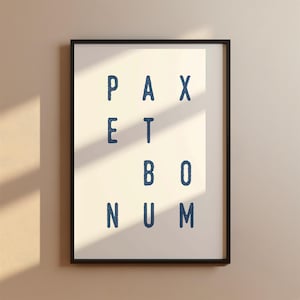 Pax et Bonum Catholic Wall Art, Minimalist Catholic Print, St Francis Poster, Saint Quote, Peace and Goodness, Traditional Franciscan Motto