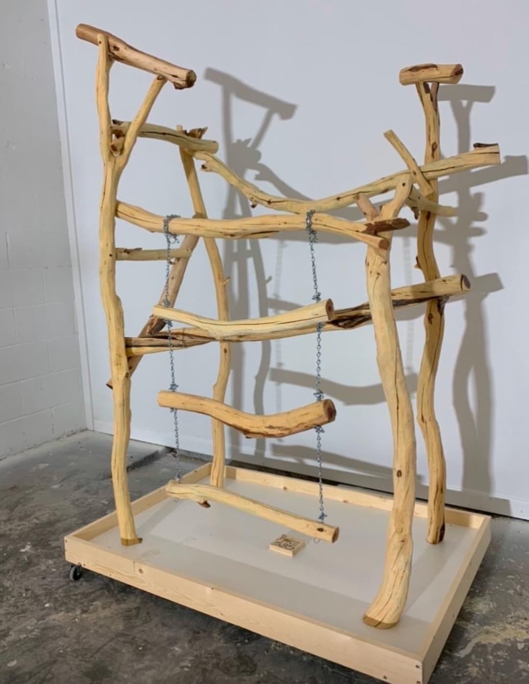 Large Bird Stand Cockatoo Macaw Hardest Wood Parrot Perch Strongest ...