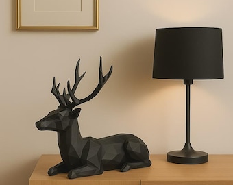 Minimalist Deer Figurine | Low Poly 3D Printed Decor