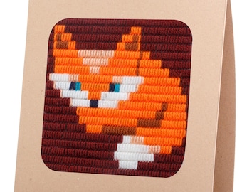 DIY Fox Needlepoint Kit – Fun Craft for Kids or Beginners