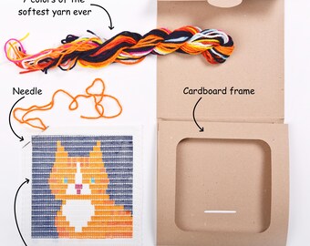 Needlepoint Kits for Kids Embroidery Kits Easy Beginner Needlepoint Starter Kit Creative Kids Activities Cats Astronauts Fox Penguin Puppy