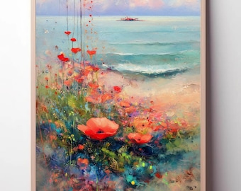 Beach Haven Art Print: Florida Coastal Impasto Style