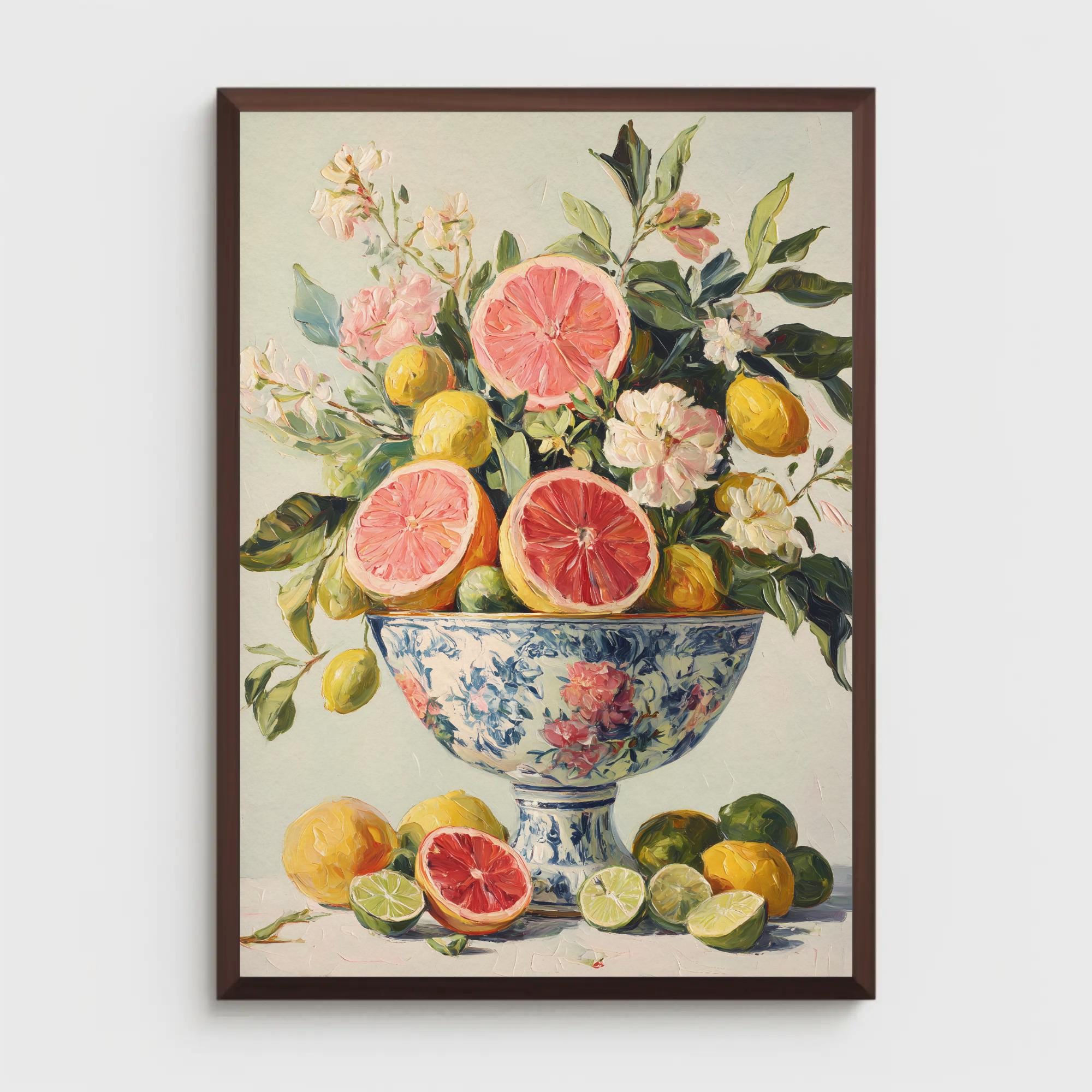 minimalist kitchen prints: line art botanical & still... Citrus Still Life Art Print: Botanical Kitchen Wall Decor | French ...