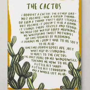 Cactus Poem Print - Etsy