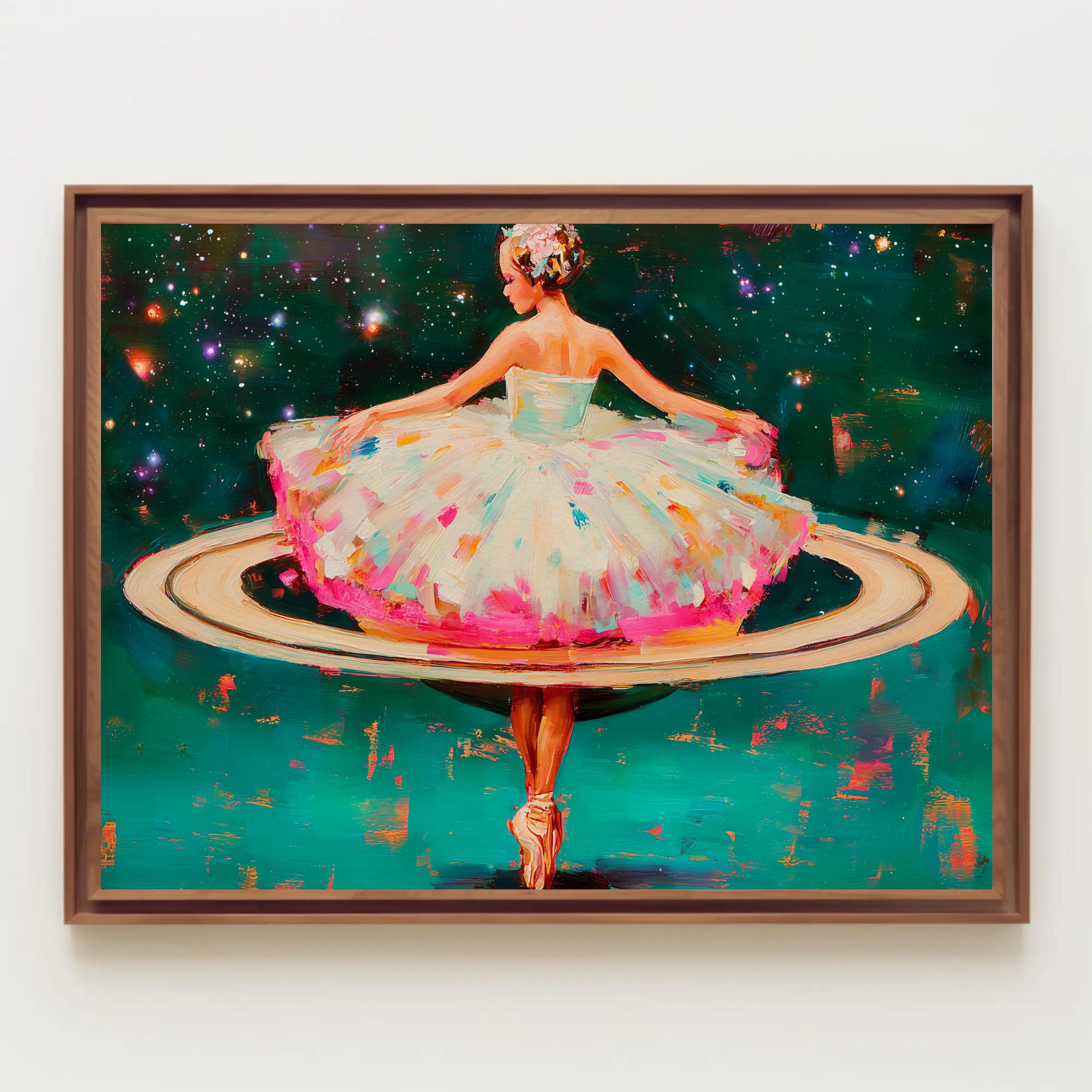 Space Ballerina Art Print: Dreamy Girl Stargazing - Night Sky Celestial ...