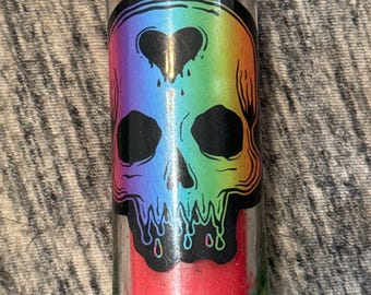 Rainbow Skull BIC Lighter Case- for Standard Size BIC