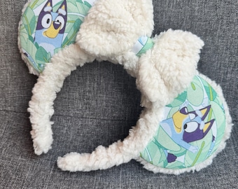 Bluey Inspired Ears - Plush Sherpa Headband - Character Ears