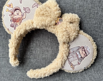 Disney UP ears, Carl Russell Doug Character Ears, UP fluffy mouse ears