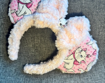 Marie Minnie Ears Pink, Aristocat Mouse Ears, RunDisney Ears