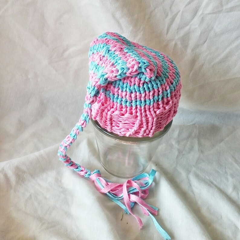 Striped baby sleep cap for photography girls photo prop elf Etsy