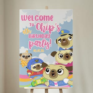 Chip and Potato Birthday Party Welcome Sign | Editable Template