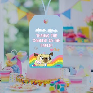 Chip and Potato Birthday Party Favor Thank You Tag | Editable Template