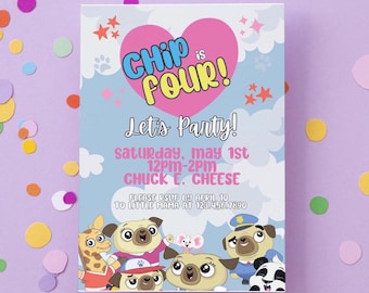Chip and Potato Birthday Invitation | Editable Template | Printable Download