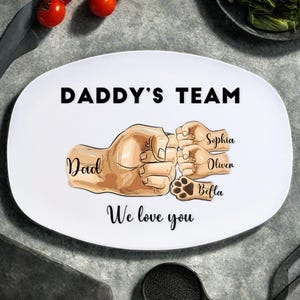 Personalized Daddy Grilling Platter, Father&#39;s Day Gift For Dad, Grandpa, Custom BBQ Grilling Plate With Kid Names For Dad From Daughter, Son