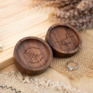 Engraved Wooden Ring Dish, Engagement Ring Holder & Wedding Ring Dish, Anniversary Gifts for Her, Wedding Gift, Gifts for Her