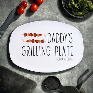 Personalized Serving Tray Platter, Grilling BBQ Plate, Father&#39;s Day Gift for BBQ Lover, Gifts for Him, Birthday for Dad