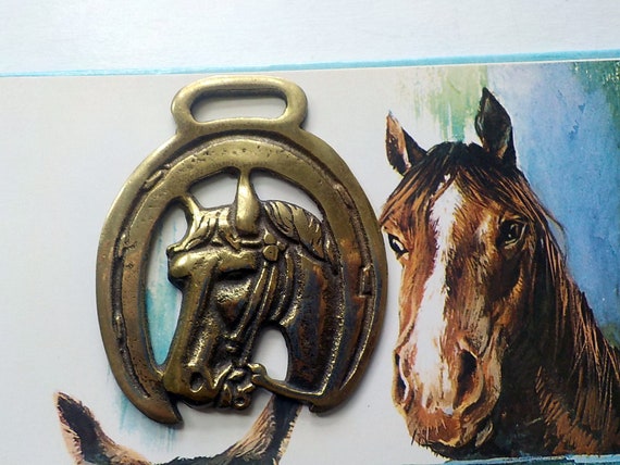 Horse Brass Harness Decorative Medallion Bridle Buckle Equestrian Rider  Collectible 