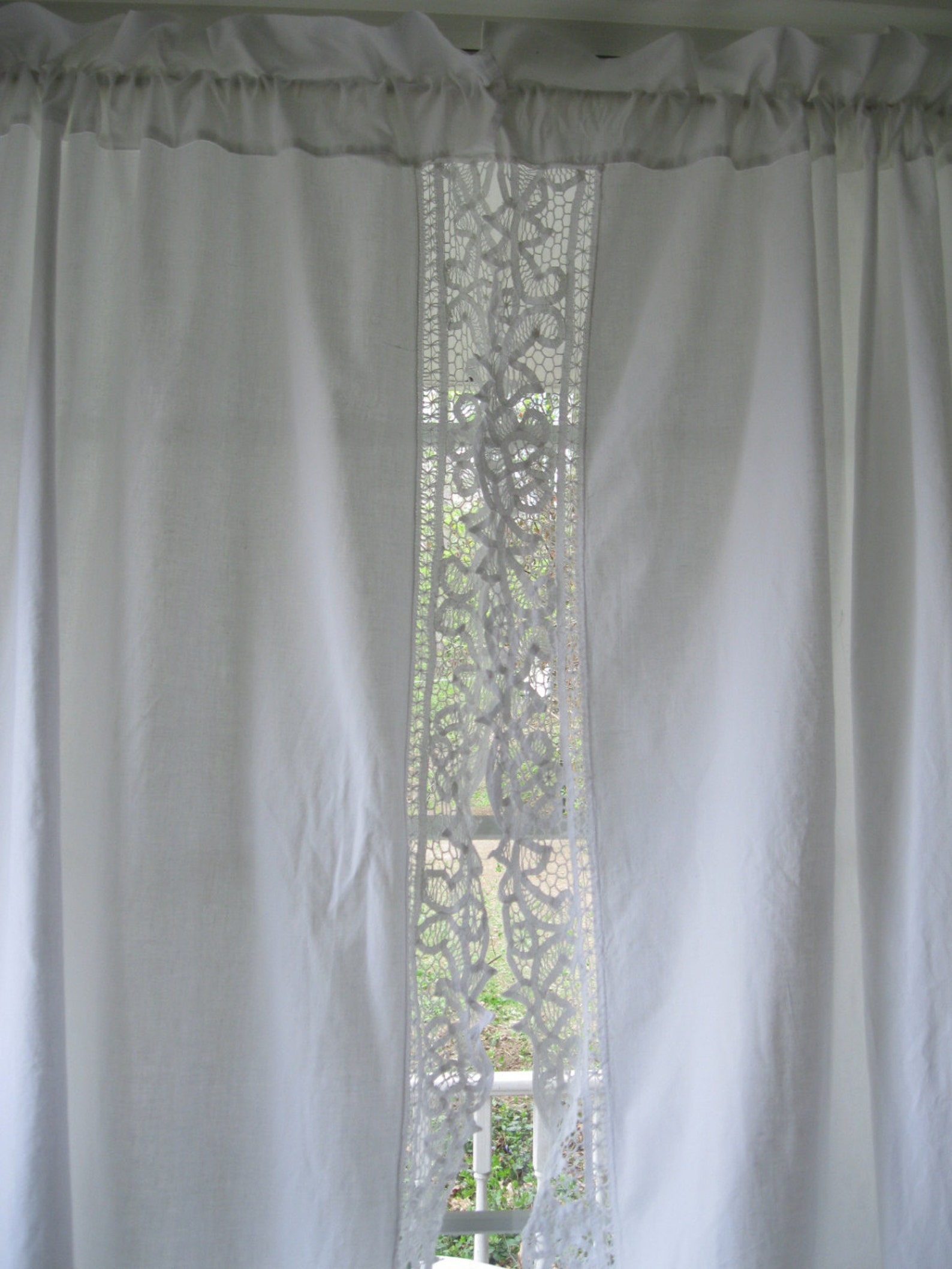 Battenburg Curtains Lace Curtains Window Treatment Cotton Etsy