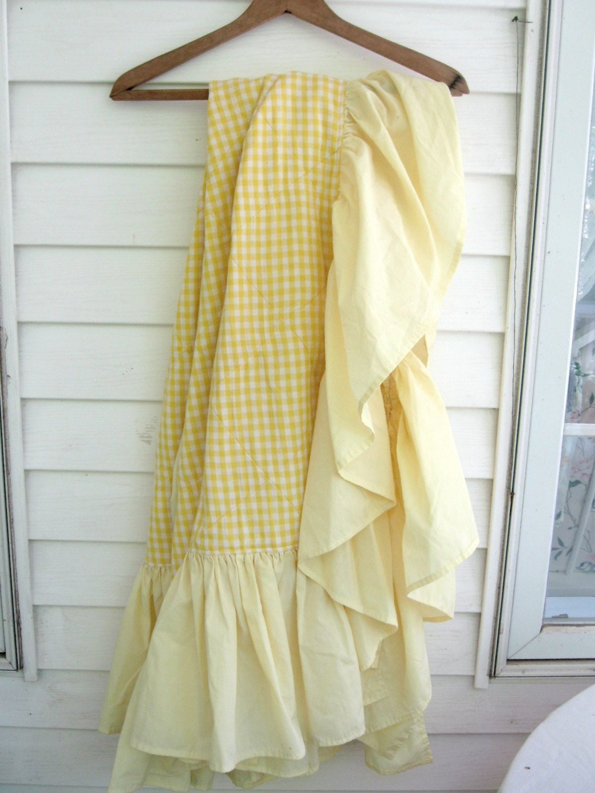 Crib Yellow Gingham Bedspread Baby Bed Toddler