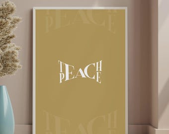 Teach Peace Print: Minimalist Motivational Art (A4 A3)