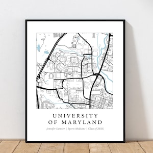 Carte des diplômes de l'Université du Maryland | Carte des conditions générales | Cadeau de fin d'études | Carte personnalisée de l'université | Cadeau de remise des diplômes personnalisé