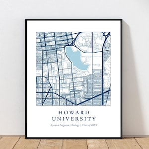 Carte des diplômes de l'Université Howard | Université Howard Impression | Cadeau universitaire | Carte personnalisée de l'université | Cadeau de remise des diplômes personnalisé