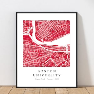 Carte des diplômes de l'Université de Boston | Carte des diplômes de la BU | Cadeau de fin d'études | Carte personnalisée de l'université | Cadeau de remise des diplômes personnalisé