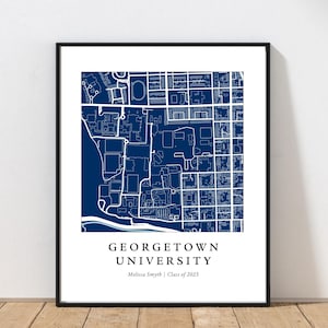 Carte des diplômes de l'Université de Georgetown | Carte de l'Université de Georgetown | Cadeau universitaire | Carte personnalisée de l'université | Cadeau de remise des diplômes personnalisé