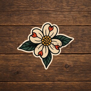 Dogwood Blossom American Traditional Tattoo Flash vinyl deal sticker. American Traditional Tattoo Vinyl Decal Sticker Bundle: Unique Designs