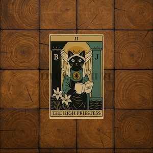 Cat Tarot - High Priestess tarot card Vinyl Decal