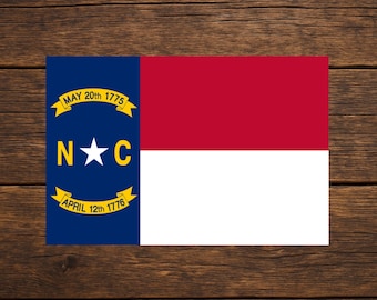 North Carolina State Flag Vinyl Decal NC State Pride Sticker