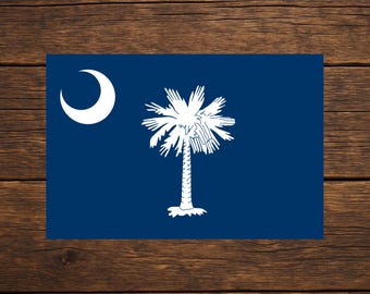 Vinylsticker vlag South Carolina: sticker Palmetto Moon