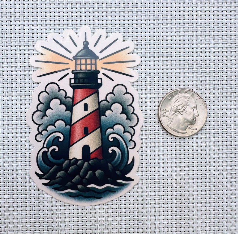 Lighthouse American Traditional Tattoo Flash vinyl deal sticker. American Traditional Tattoo Vinyl Decal Sticker Bundle: Unique Designs