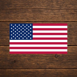 USA American Flag Vinyl Decal Sticker – 5" x 2.6" Waterproof & Scratch-Resistant American Flag Sticker - Free Shipping