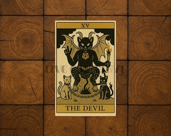 Cat Tarot - Devil tarot card Vinyl Decal