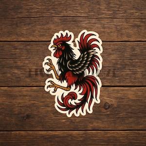 Gamecock Rooster American Traditional Tattoo Flash vinyl deal sticker. American Traditional Tattoo Vinyl Decal Sticker Bundle: Unique Designs