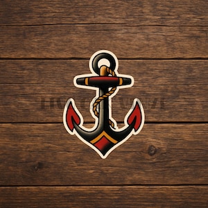Anchor American Traditional Tattoo Flash vinyl deal sticker. American Traditional Tattoo Vinyl Decal Sticker Bundle: Unique Designs