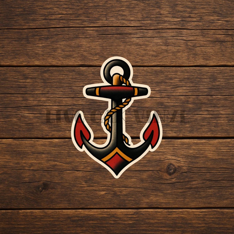 Anchor American Traditional Tattoo Flash vinyl deal sticker. American Traditional Tattoo Vinyl Decal Sticker Bundle: Unique Designs