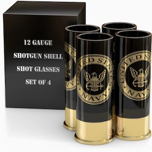 12 Gauge U.S. Navy Shot Glasses - Set of 4