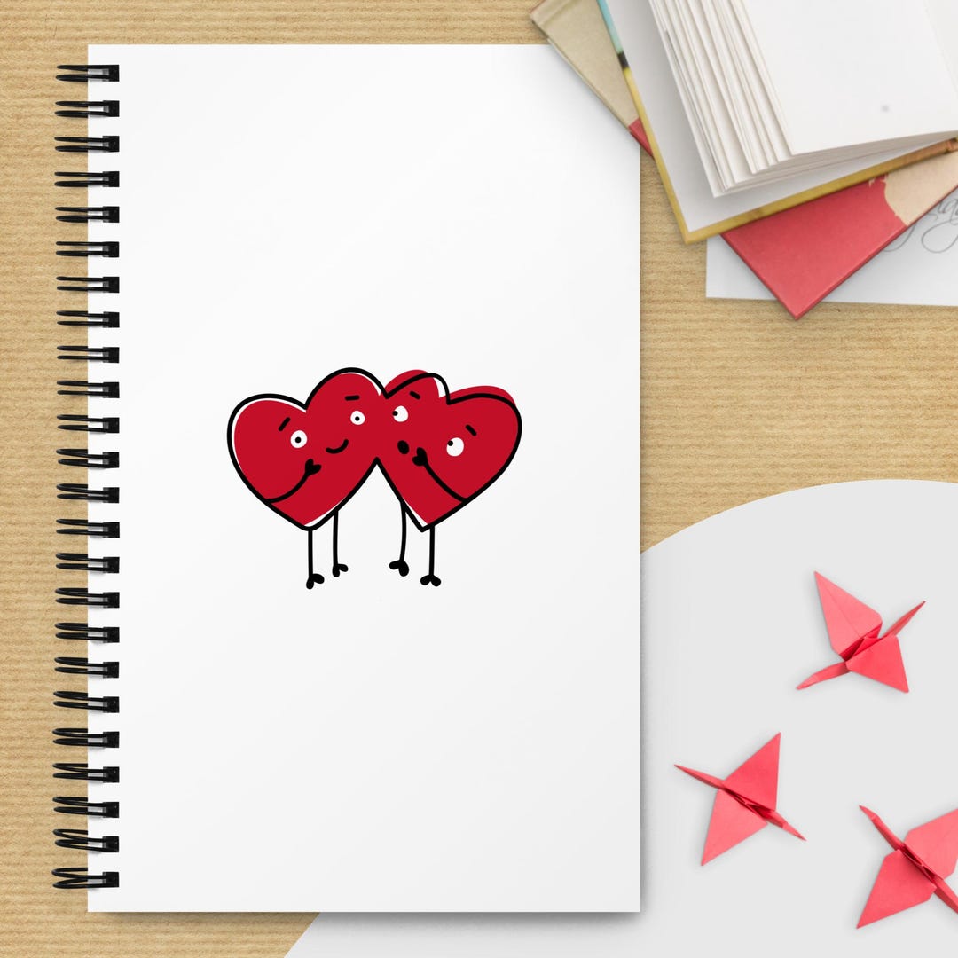 Cute Heart Notebook | Valentine’s Day Journal | Love Aesthetic Spiral ...