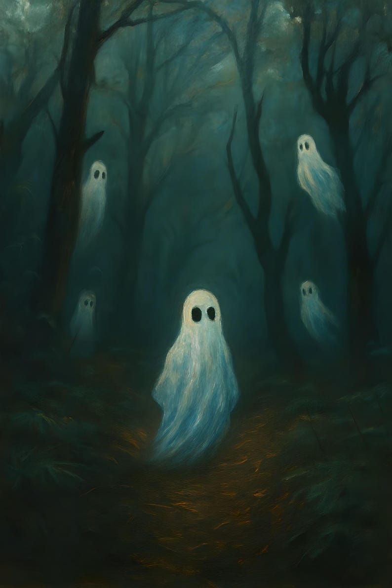 Painting of Ghosts in a Forest-digital Download-digital Art-ghosts ...
