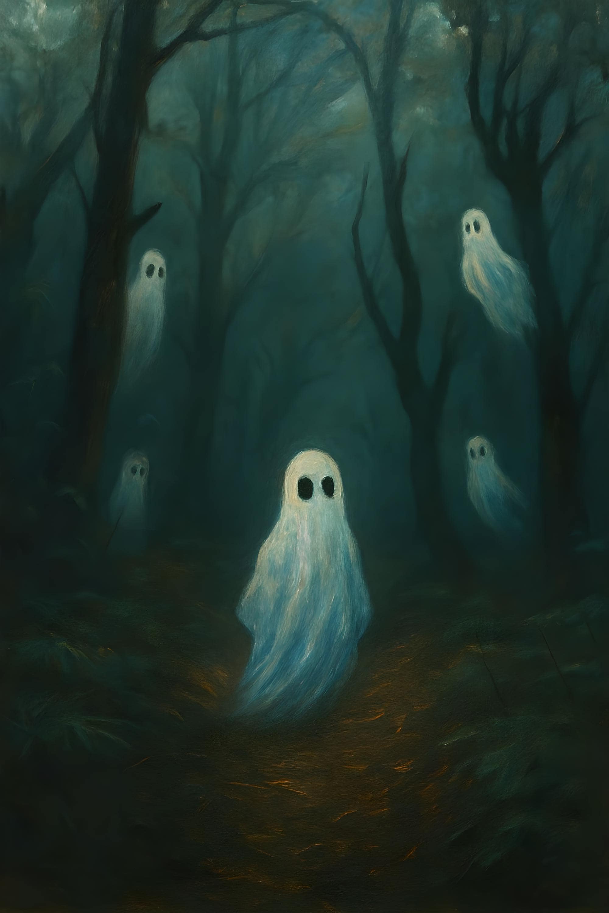 Painting of Ghosts in a Forest-digital Download-digital Art-ghosts ...