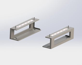 Soportes de montaje debajo del escritorio con hardware / Disponibles en varios tamaños y colores